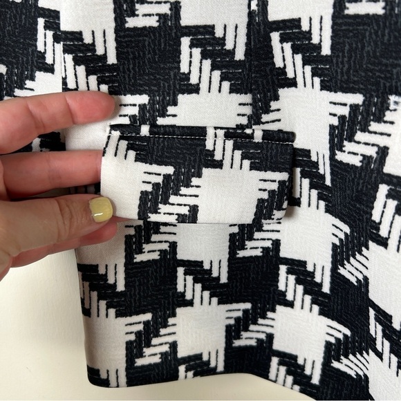 NYCC Bold Black White Houndstooth Gold Button Jacket Boyfriend Blazer Size S - Picture 4 of 6